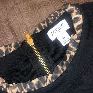 J.Crew black and cheetah sweatshirt